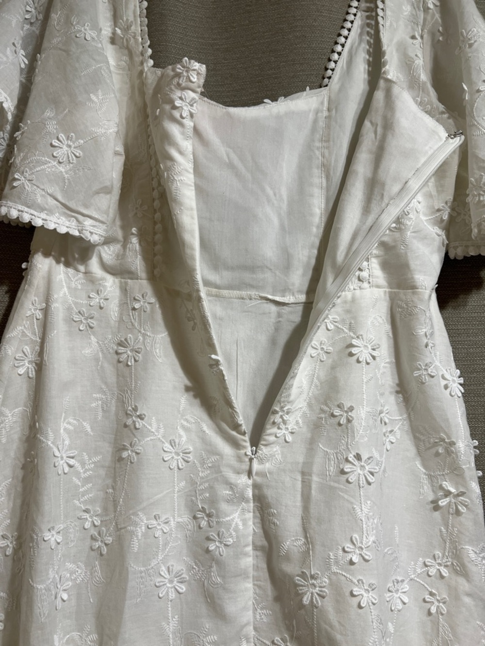 Showpo "Fancy A Spritz" White Eyelet Floral Mini Dress Romantic Festival - Picture 9 of 12